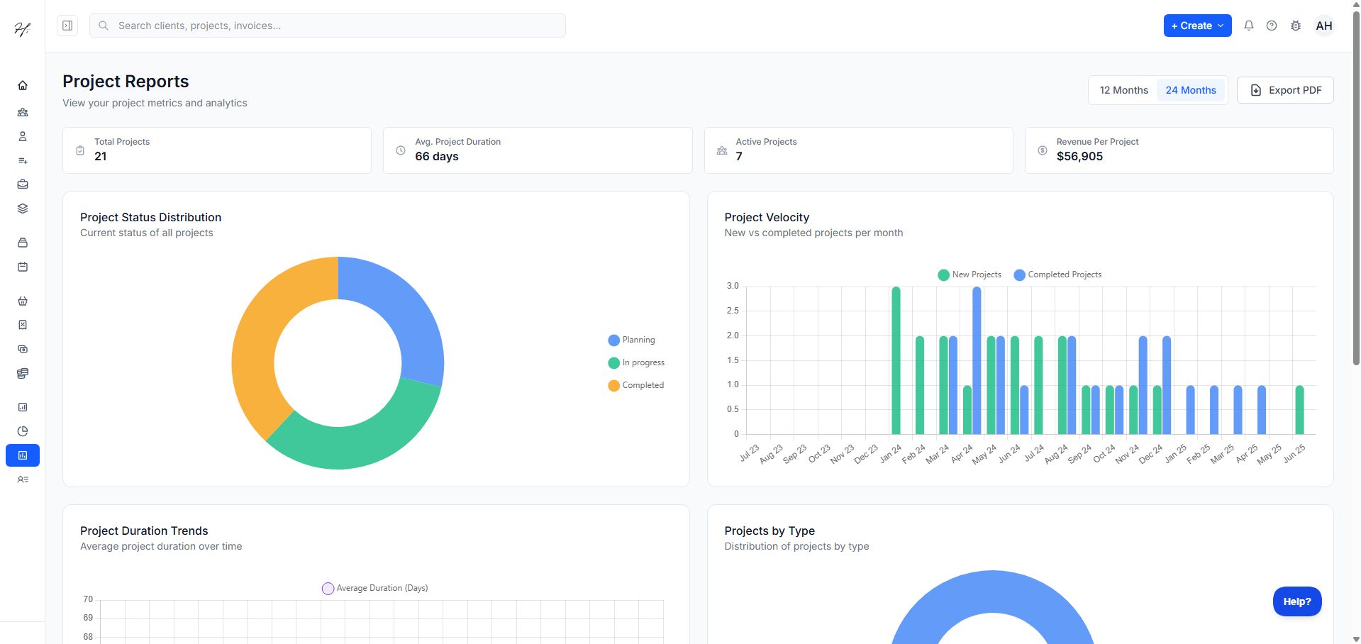 Get insights that drive decisions dashboard interface showing asset management features and tools for service businesses